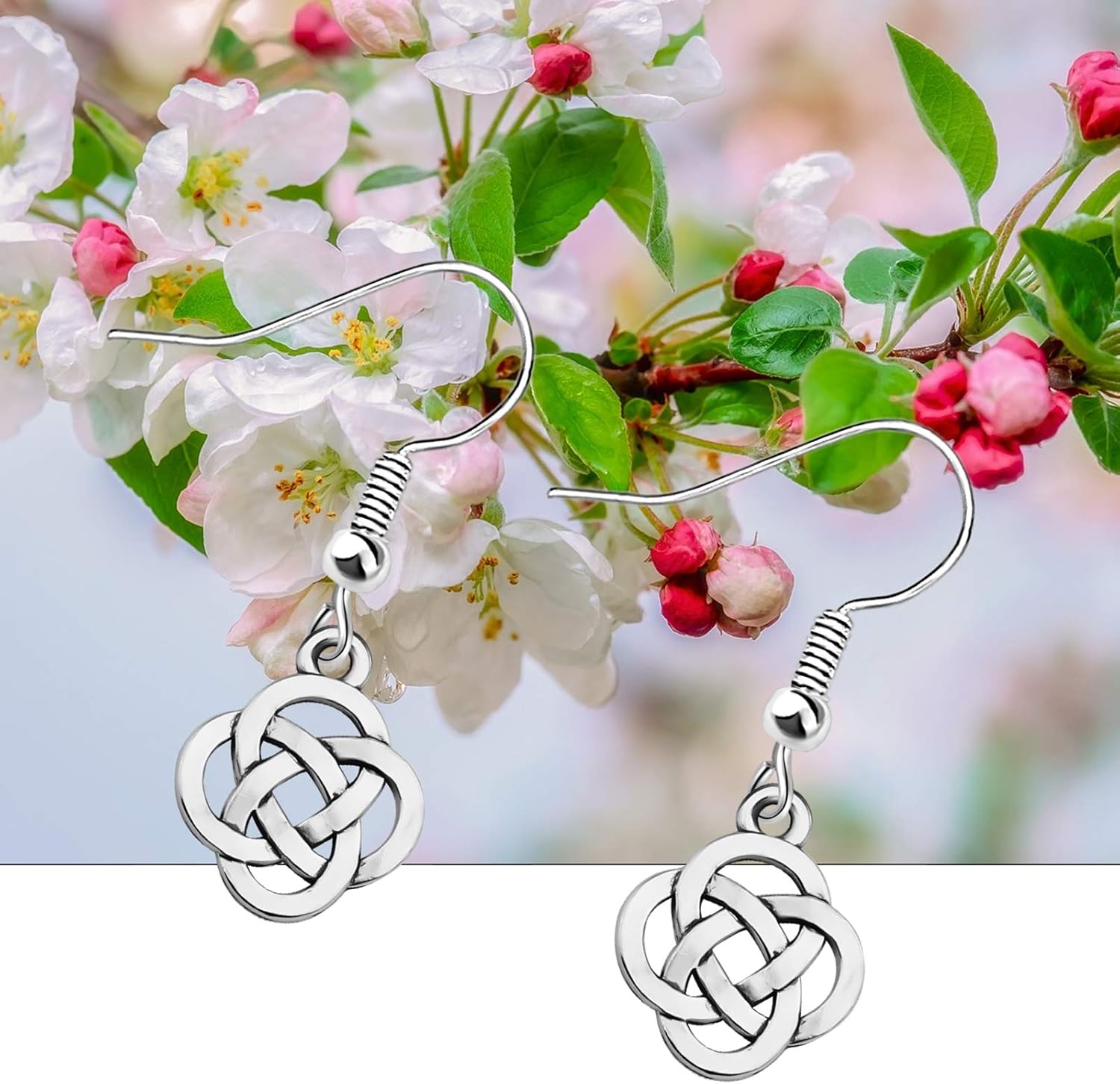 AKTAP Celtic Knot Earrings for Women Irish Lucky Flower Drop Dangle Jewelry - Image 8