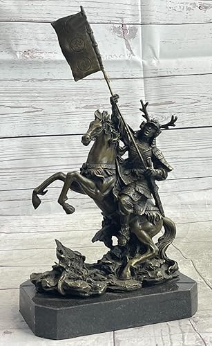 EUROPEAN BRONZE Dios nórdico Odin 100% real estatua de bronce pagano vikingo hecho a mano base de mármol figura decorativa hecha a mano regalo