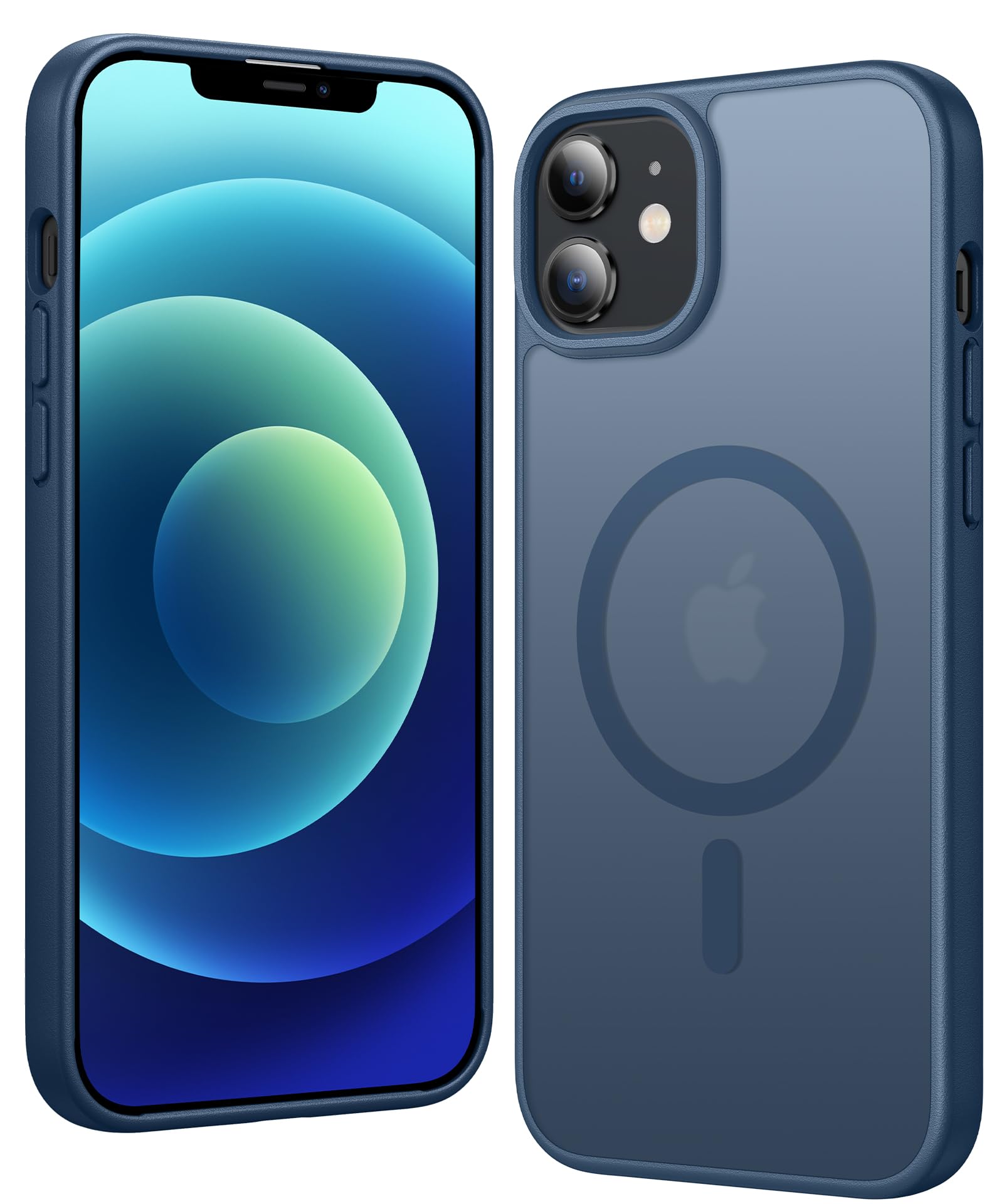 FNTCASE for iPhone 12 Case Matte iPhone 12 Pro Case Compatible with Magsafe | Military Grade Drop Protection, Slim Magnetic Phone Cases, Shockproof Bumper, Translucent Cell Cover