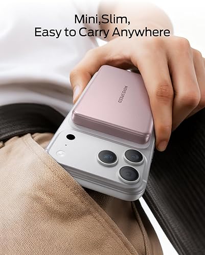 Vista 8 de MOVE SPEED 0.5'' 10,000mAh Banco Magnético de Energía, Cargador Portátil MagSafe de Diseño de Aleación, Paquete de Batería Magsafe de Carga Rápida