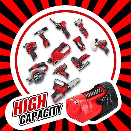 Miniatura 6 de VANON Paquete de 4 baterías de repuesto de iones de litio de 3.5 Ah 12 V para Milwaukee M-12 XC M12B 48-11-2401 48-11-2402 48-59-1812 48-11-2411