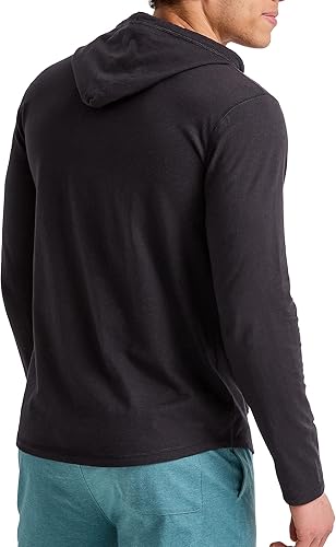 Vista 2 de Hanes Sudadera con capucha de algodón para hombre, ligera, con cuello Henley
