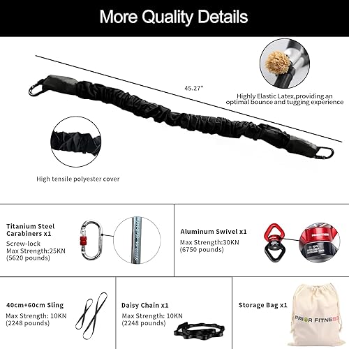 Miniatura 4 de PRIOR FITNESS Bungee Fitness Set Yoga Cuerda Bungee Cuerda Resistencia Aire Danza Cuerda Ejercicio Fitness Gimnasio en Casa Equipo de Entrenamiento