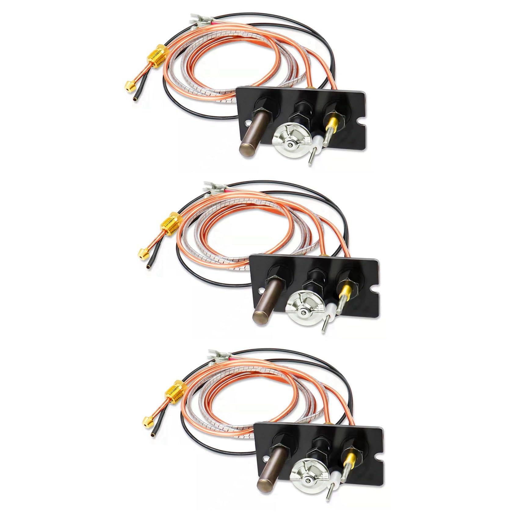 Jnchdghwa Photo Color 3X Propane & Natural Gas Fireplace Pilot Assembly Include Pilot Tube, Thermocouple And Ignitor Wire Used For Fireplaces