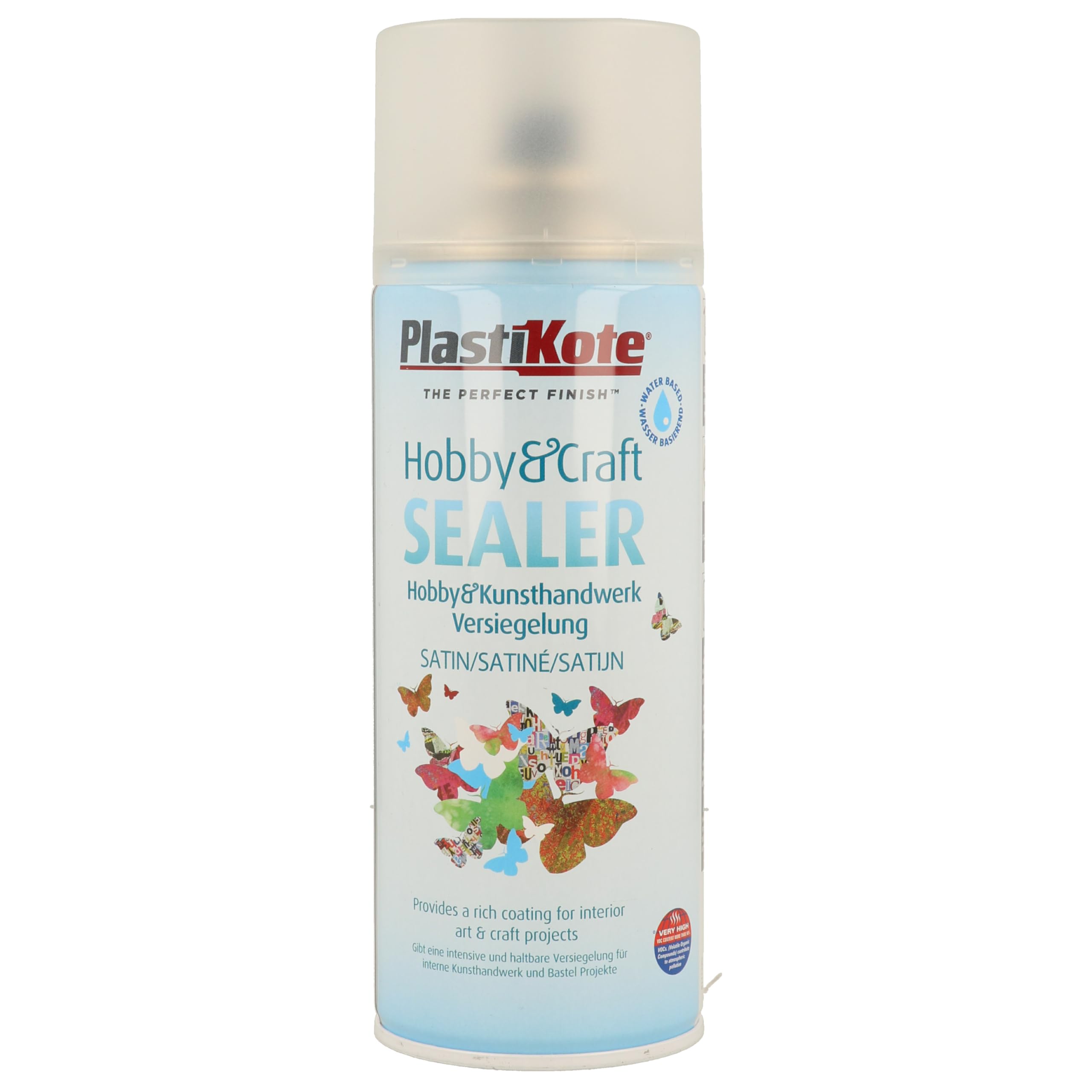 Plastikote 414002 Hobby & Craft Sealer Spray Clear Satin 400Ml