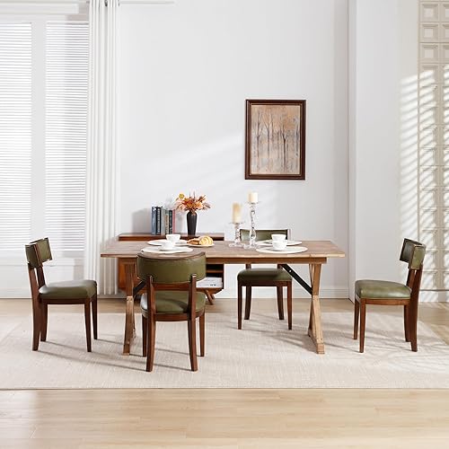 Miniatura 8 de Juego de 2 sillas de comedor modernas de mediados de siglo, sillas de comedor de granja con respaldo curvo, sillas de comedor con patas de madera de