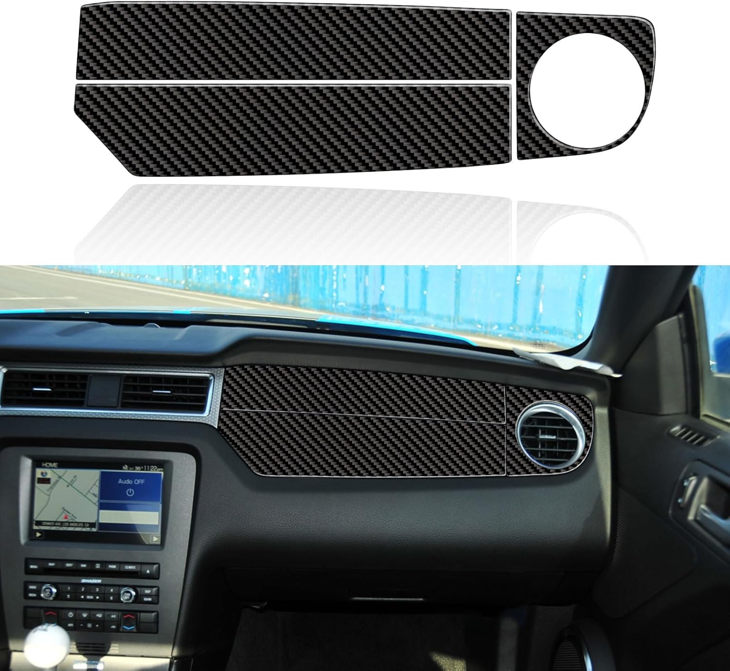 Amazon.com: Car Center Console Instrument Panel Sticker Decal Carbon ...