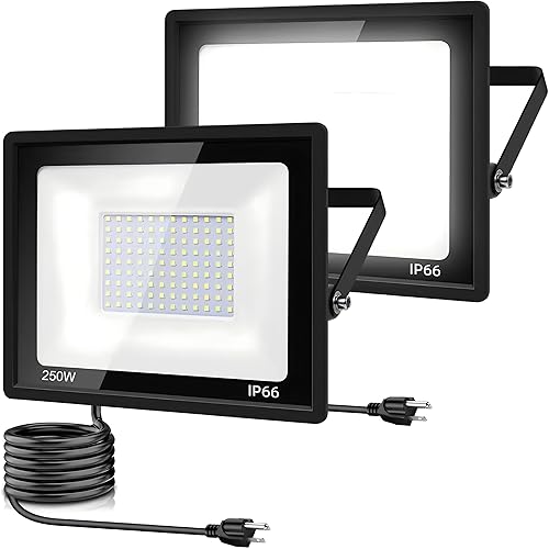 2 Pack-250W LED Flood Light Outdoor,30000LM LED Work Light with