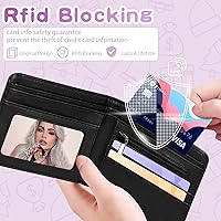 Vista 33 de Cartera de cuero de dibujos animados para mujer, c-mármol azul, Lindo