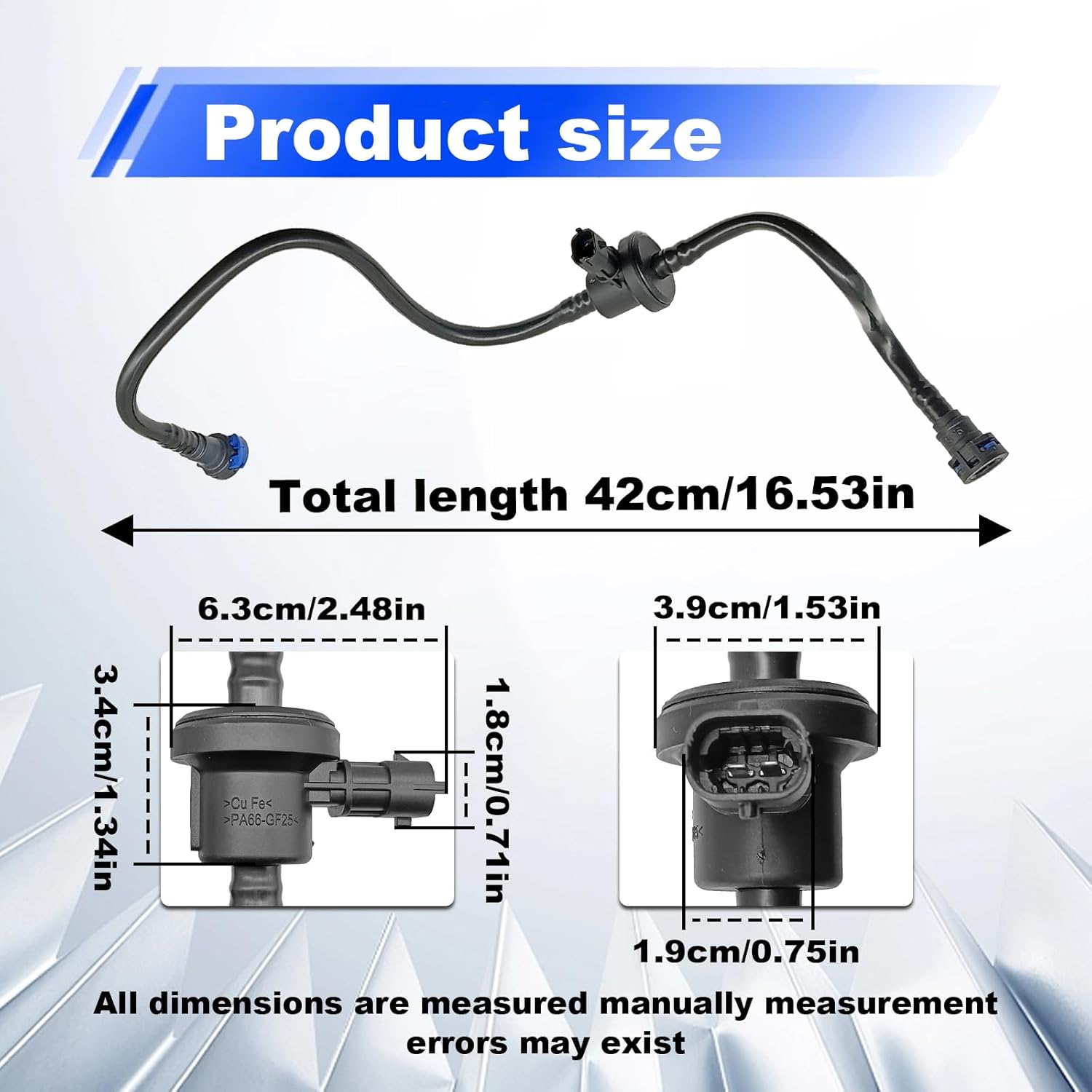 911-777 EVAP Vapor Canister Purge Valve Solenoid Hose, Vapor Canister Purge Valve Compatible with 2012-2018 Focus Replaces BV619D289HA, BV6Z9D289B, CP805, CP894, PV965