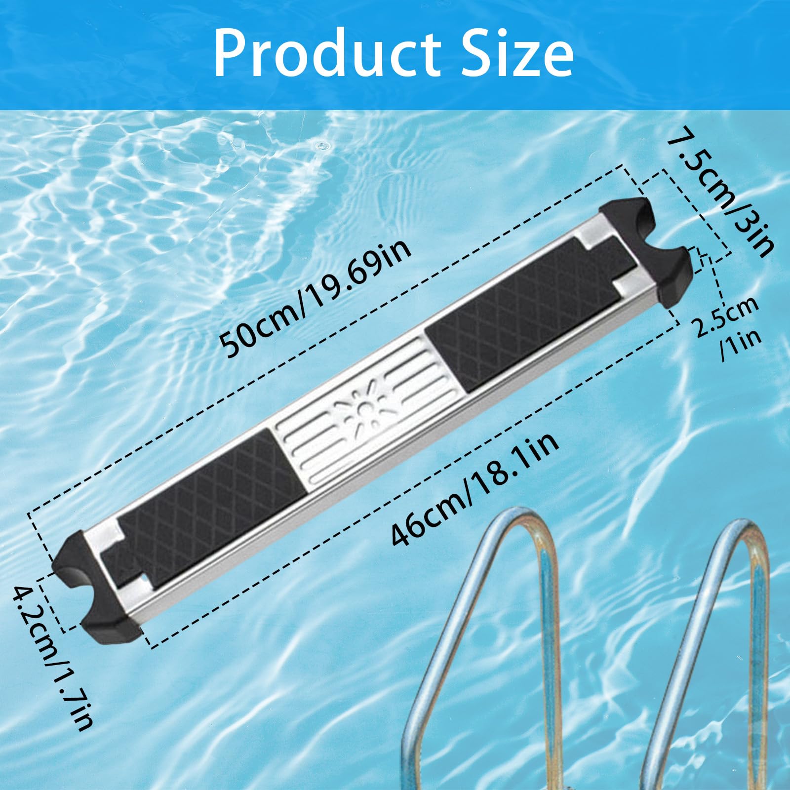 Marches D'échelle Piscine Antidérapante en Acier Inoxydable, 2 Pièces Pédale échelle Piscine Accessoires