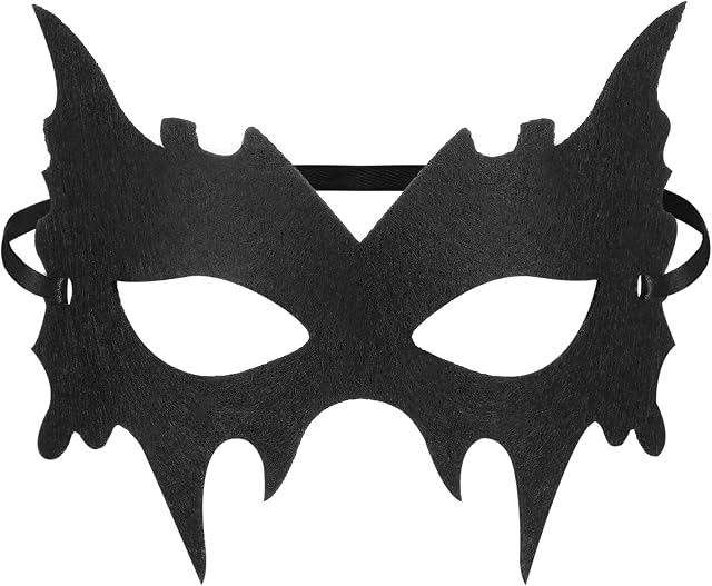 Black Bat Mask Halloween Masquerade Masks Costume Mask Eye Mask Men Women Half Face Mask for Adult Halloween Cosplay Fancy Dress Party Game Kids Festival Accessories