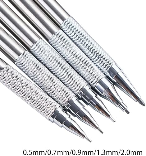 Miniatura 4 de Lápiz mecánico de metal, lápiz de dibujo mecánico automático, soporte de plomo de metal para artista, rotulador de metal, lápices de carpintero,