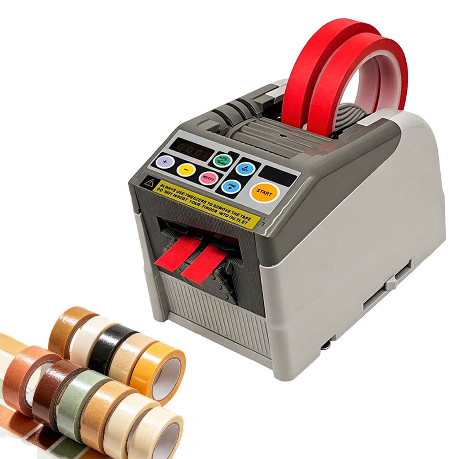 Dispenser Automatico di Nastro Adesivo,taglierina programmabile 6-999 mm Silicone | Lunghezza digitale preimpostata con memoria.Larghezza massima 60 mm.Ideale per imballaggio in magazzino e ufficio postale