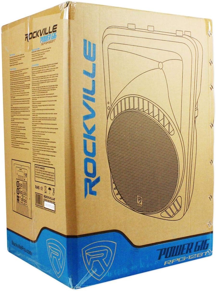 Rockville RPG12BT 12" Powered 800W DJ PA Speaker BlueTooth, USB, SD, EQ, Remote