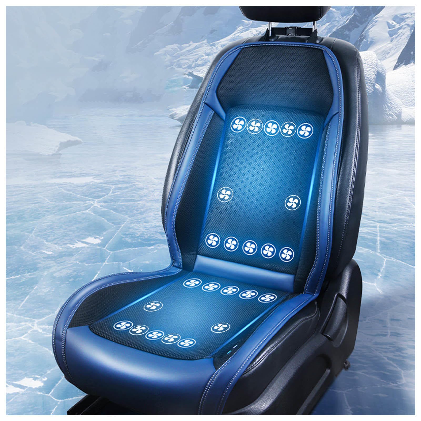Cooling Car Seat, mit 24 Fans, 12v/24v, 3 Kühlstufen Sitzauflage Auto Vordersitze Kühlende Autositzauflage für Auto LKW Van,Blue-12V