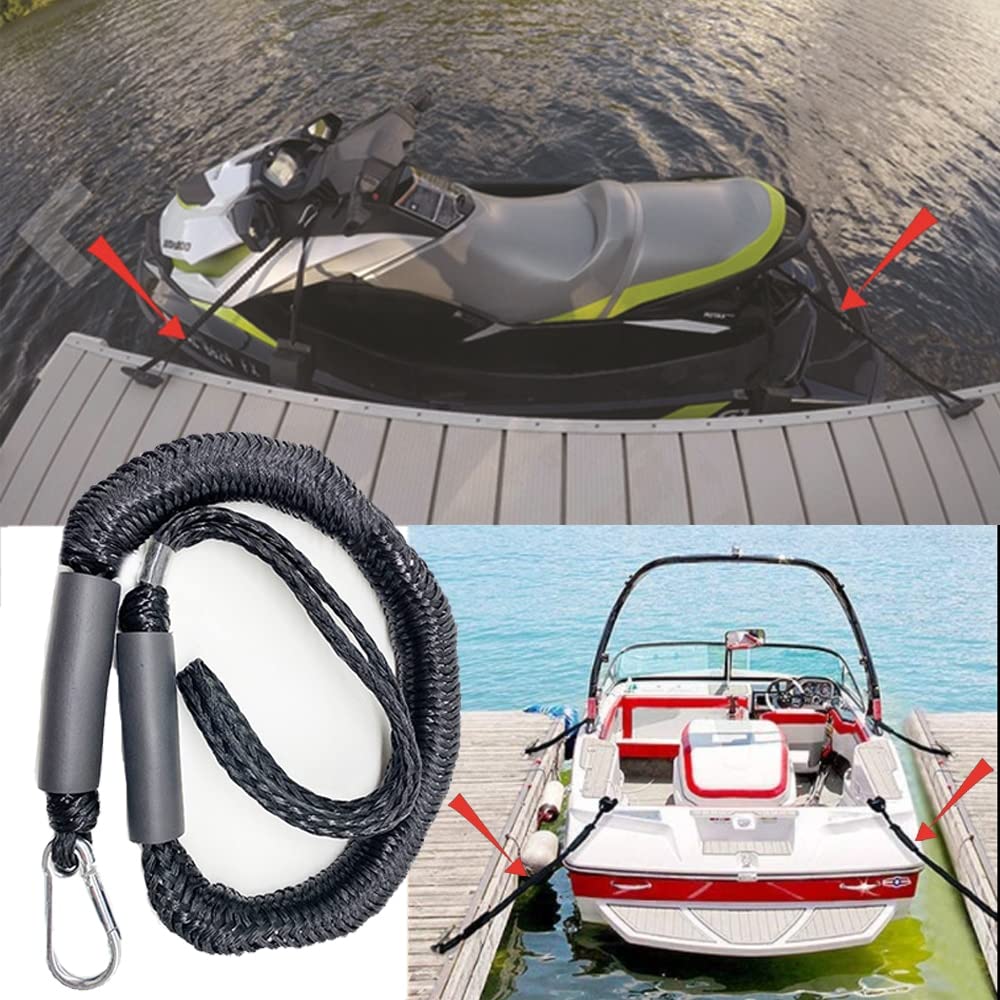 Corda Di Ormeggio Elastica Con Ganci | Linea Bungee Per Barche, Kayak, Moto D'Acqua | Resistente All'Acqua E UV - Foto 13