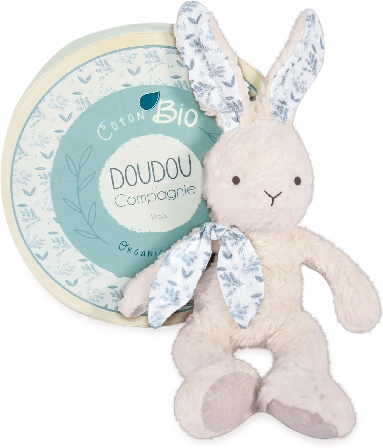 Doudou et Compagnie - Rabbit Puppet - Organic Soft Toy - White - 25 cm - BOTANIC BIO - DC3971