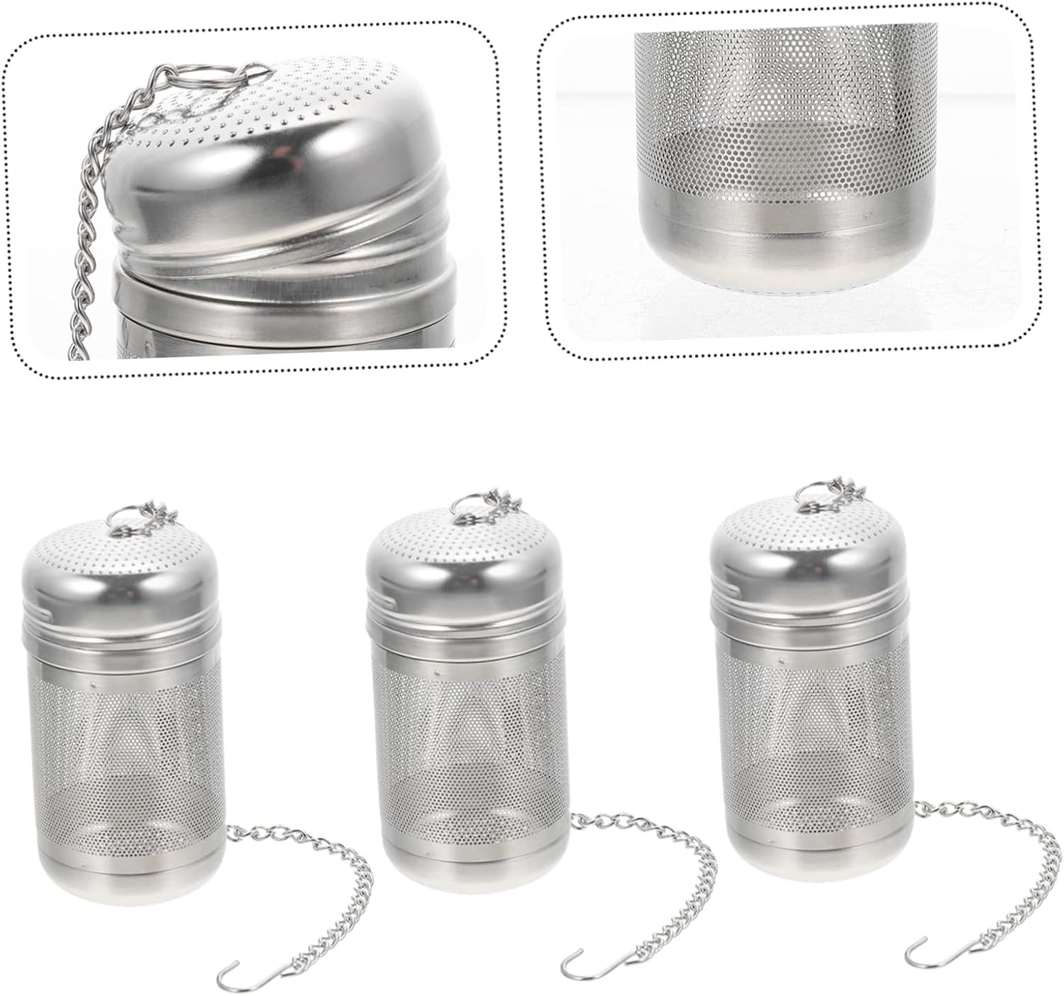 6pcs Stainless Steel Tea Infuser Set Tea Filter Strainer Easy to Clean for