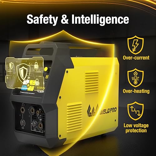 Miniatura 5 de Weldpro 200A MIG Soldador, 6 en 1 MIG/Flux Core/Stick/Spool Gun/AC/DC TIG Multi Proceso Soldador 110V/220V, AC/DC TIG Soldador con pedal de pie