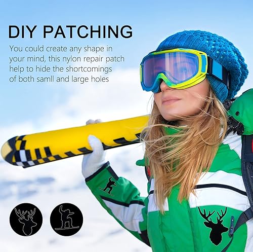 Miniatura 4 de MOONSJONES Parches de reparación de chaquetas de plumón, 6 hojas, cinta adhesiva para chaquetas, parches en blanco para chaquetas, tienda de campaña
