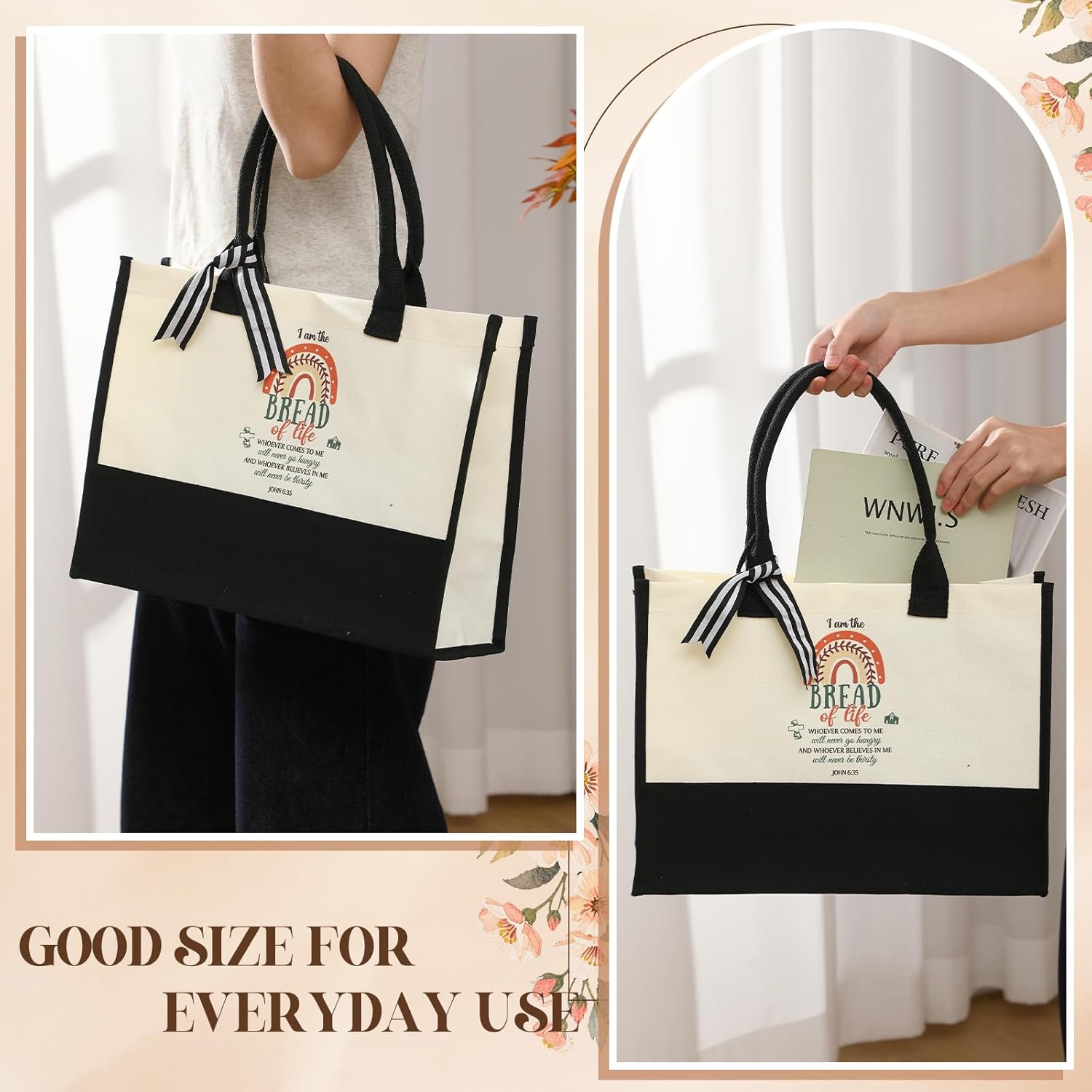 Talltalk 10 Pcs Christian Gifts for Women Faith Bible Tote Bags Bulk Christmas Religious Gifts Jesus Rainbow Tote Bags with Handle Christian Party Favors for Mother Mom Church Member - Image 5