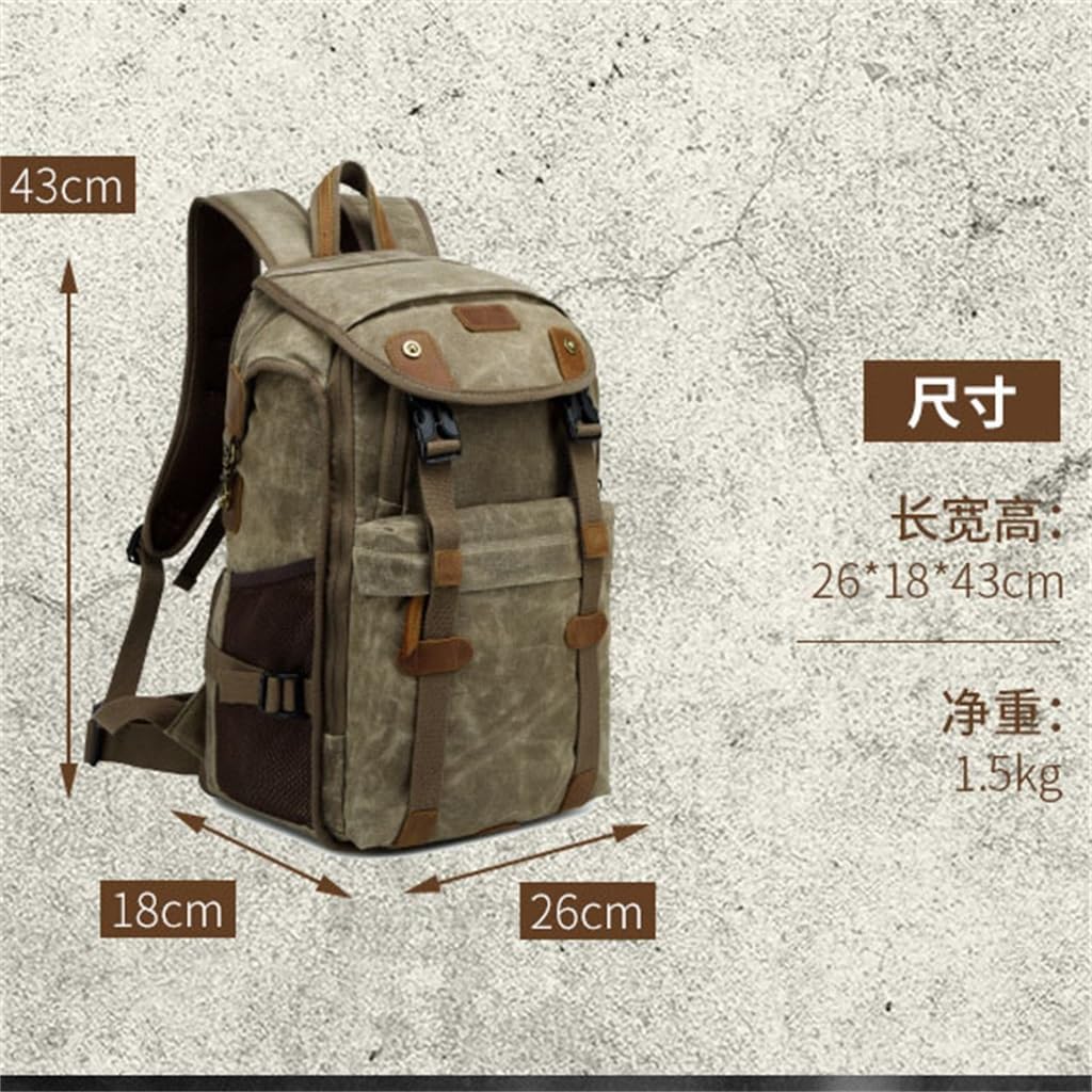 Camera Bag SLR Camera Backpack Waterproof Lar Capacity Wax Dyed Canvas Backpack Outdoor Bag