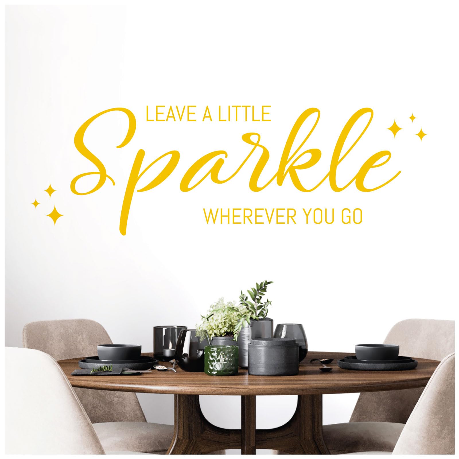 Leave a Little Sparkle Wherever You Go - Wall Quote, Wall Art Sticker [Medium] [Sunflower]