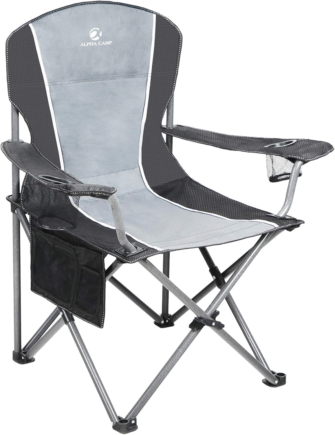 Buy Alpha Camp Oversized Camping Folding Chair Heavy Duty Steel Frame Support 350 Lbs Collapsible Padded Arm Chair With Cup Holder Quad Lumbar Back Chair Portable For Outdoor Indoor Online In Indonesia B0759zylld Buy Alpha Camp Oversized Camping Folding Chair Heavy Duty Steel Frame Support 350 Lbs Collapsible Padded Arm Chair With Cup Holder Quad Lumbar Back Chair Portable For Outdoor Indoor Online In Indonesia B0759zylld