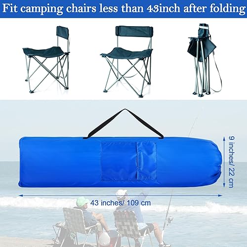 Miniatura 3 de 6 bolsas de repuesto para sillas de campamento de 43 x 9 pulgadas, bolsa plegable para silla de campamento, bolsa de transporte grande para silla