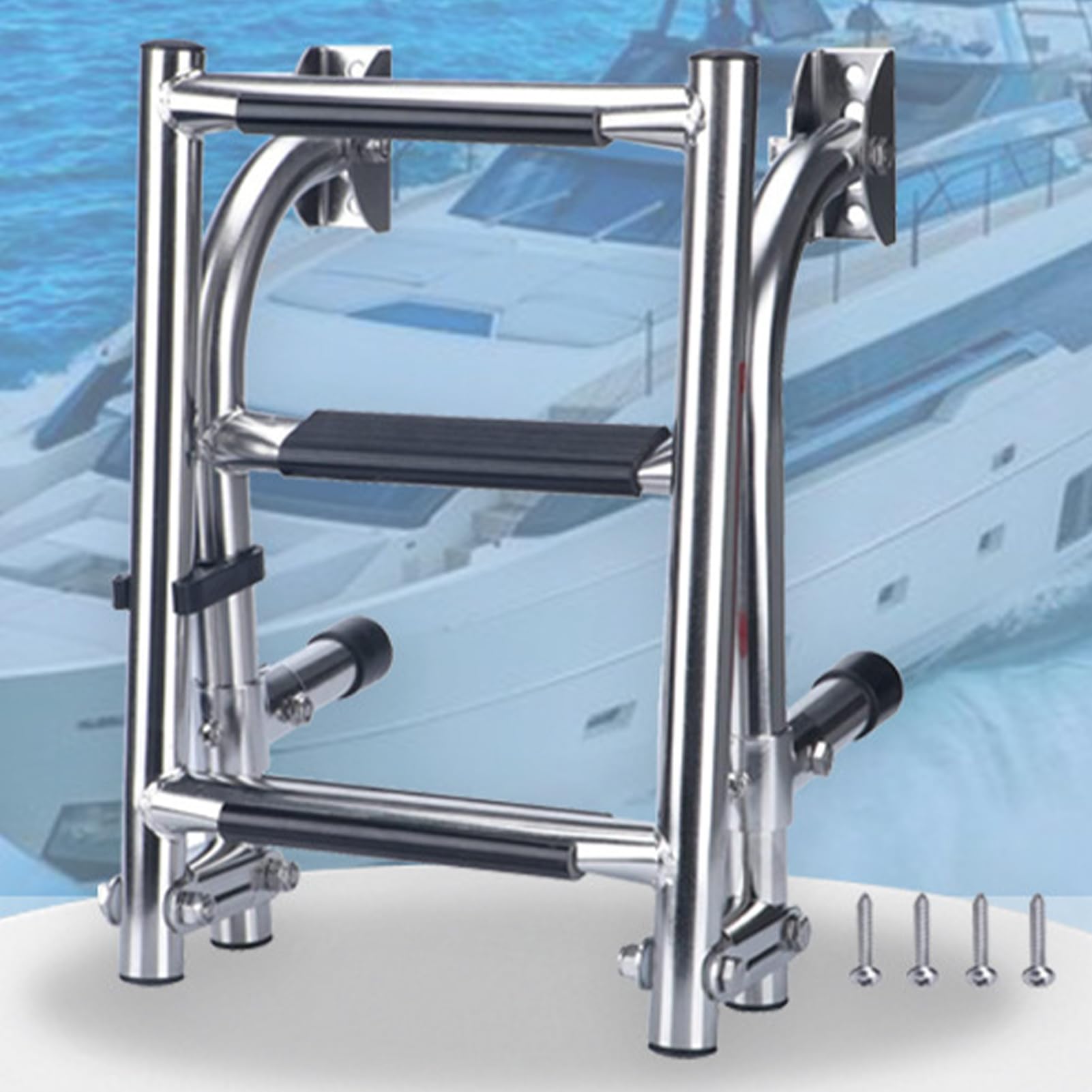 Scaletta Pieghevole per Barca da Bagno per yacht in acciaio inossidabile a | per barche da pesca per Nuotatori Sub Proprietari di Case sul Lago Pontile Spiaggia