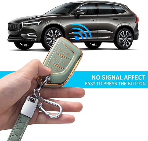 Miniatura 3 de Compatible con Cadillac - Funda para llavero con cordón de cuero, protección para llave de automóvil para Cadillac Escalade CTS SRX ATS CT6 SRX XT5