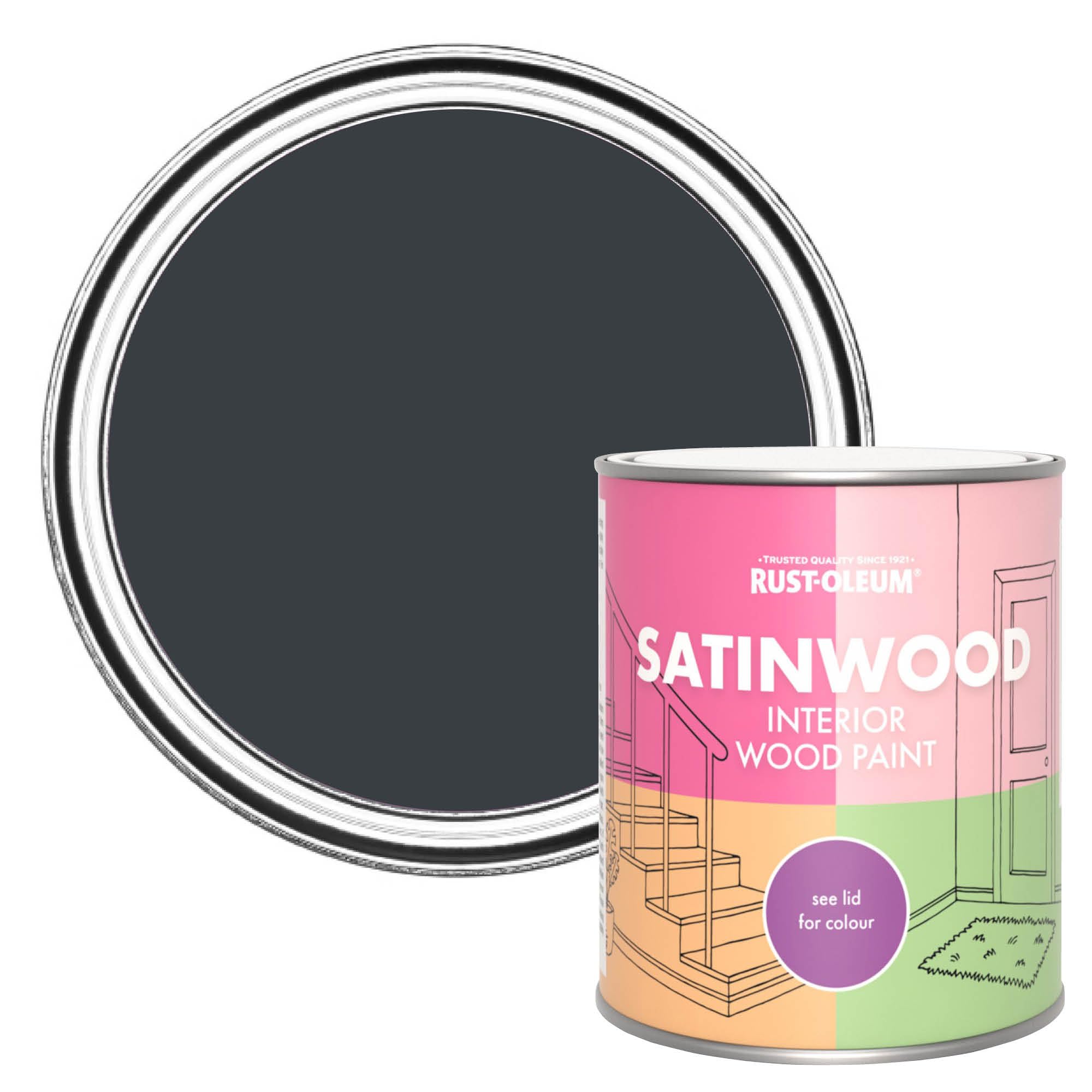 Rust-Oleum Anthracite (Ral 7016) Dark Grey Satinwood Interior Wood Paint - 750Ml