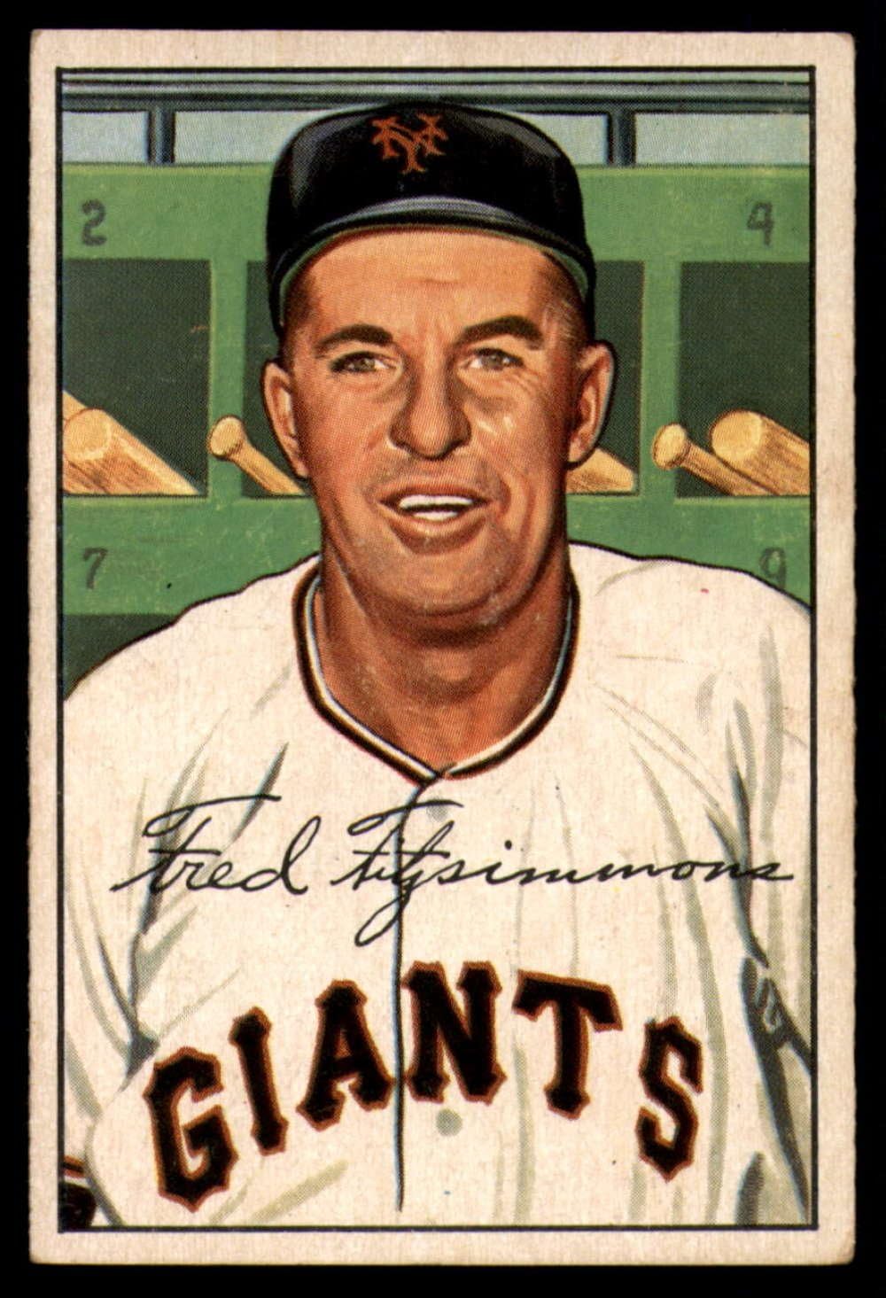 Baseball MLB 1952 Bowman #234 Freddie Fitzsimmons CO EX NY Giants