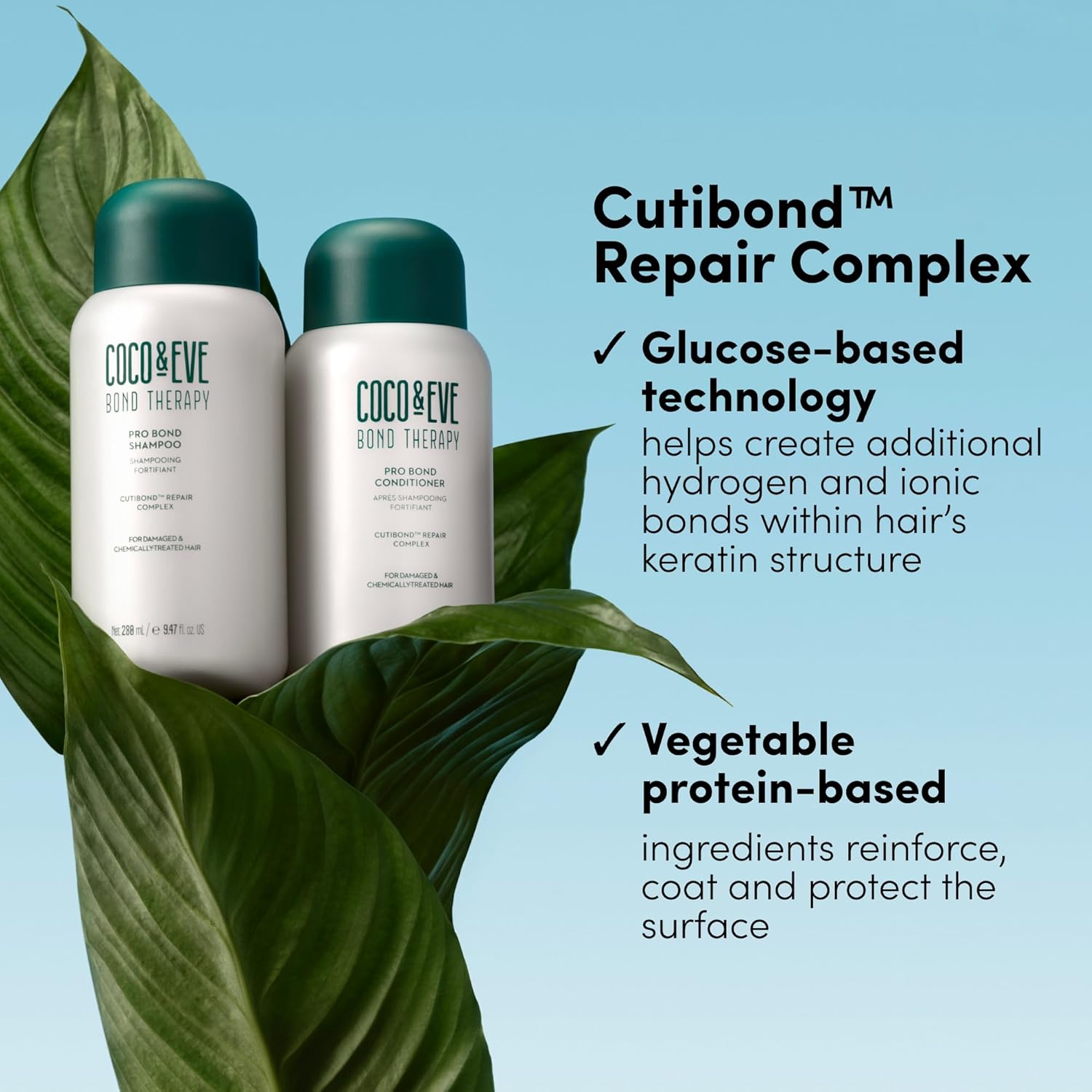 Coco & Eve Bond Therapy Pro Bond Shampoo & Conditioner Set. Strengthening Bond-Building with Cutibond™ Repair Complex. Nourishes & Reduces Breakage for Chemically Treated, Damaged Hair (18.94 fl oz) - Image 5