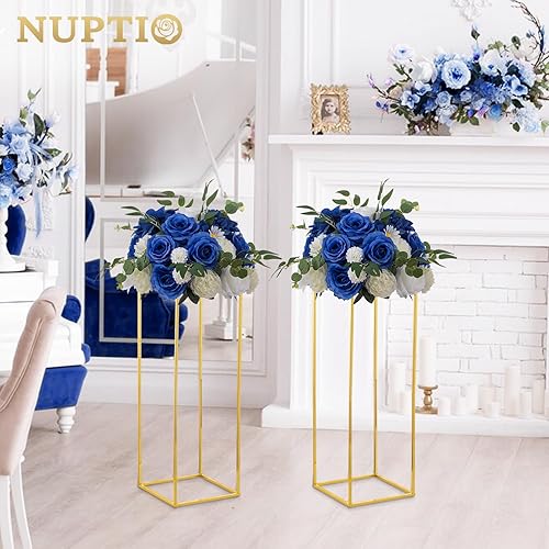 Miniatura 4 de NUPTIO Bolas de flores para centros de mesa de boda, 6 piezas de 13.8 pulgadas de diámetro, arreglo de bolas de flores falsas, centros de mesa de