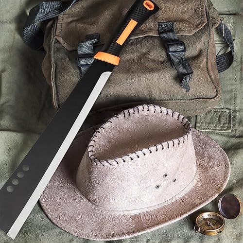 Miniatura 5 de Machete para trabajar en el patio y cortar árboles, machetes de alta resistencia, cuchillo para limpiar hoz con hoja de acero frío, hoz de cosecha a