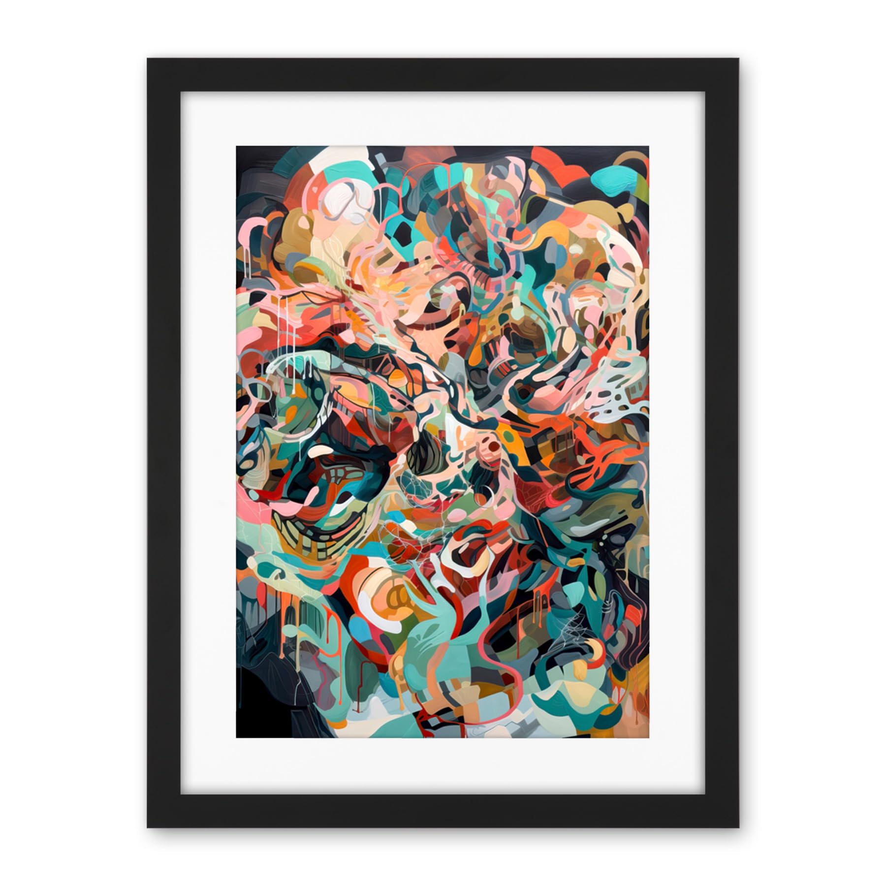 Artery8 Henri Matisse Inspired Abstract Organic Shapes Artwork Framed Wall Art Print 18X24 Inch