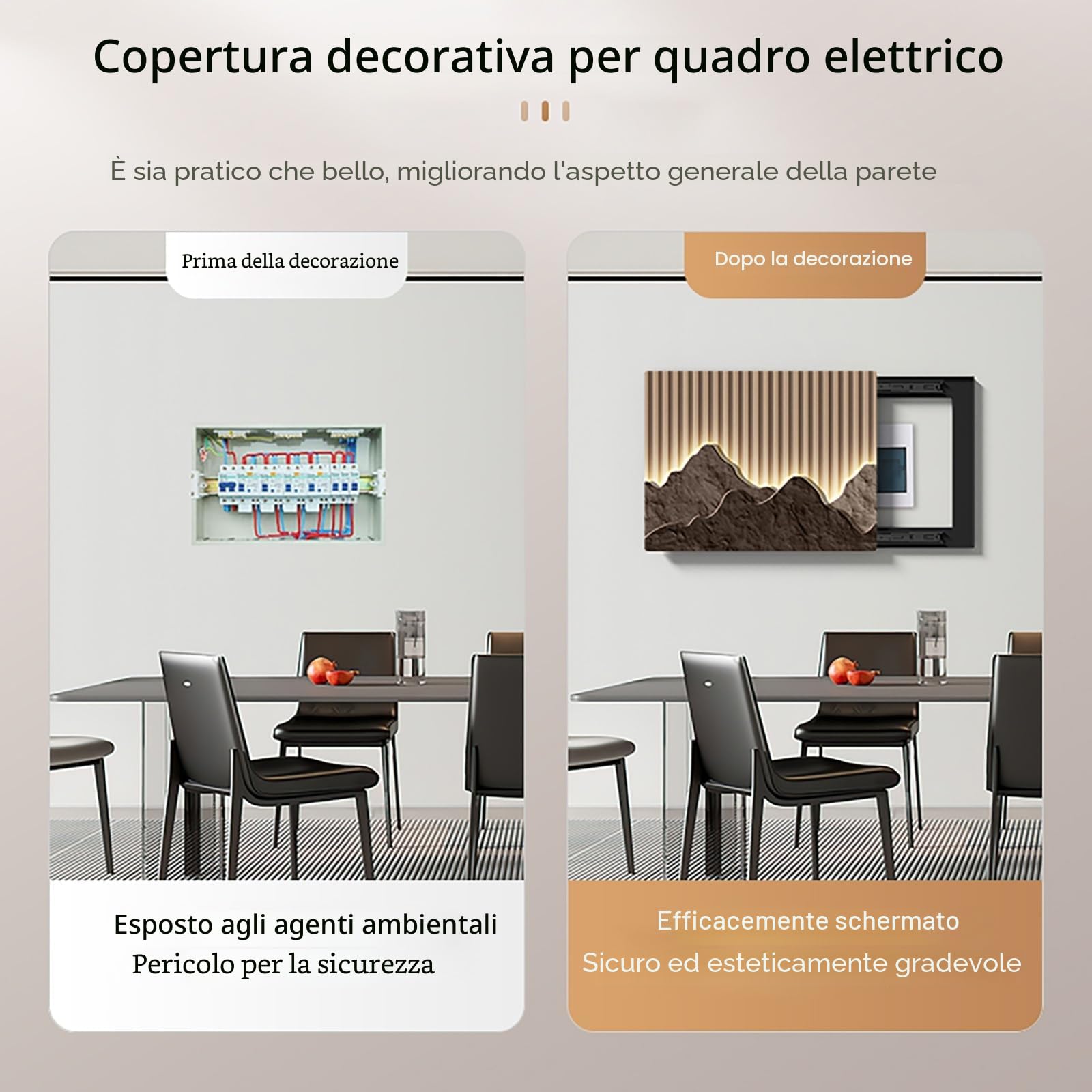 Copertura del Pannello Elettrico Decorativa Copri Cassaforte A Muro, Quadro Decorativo di Lusso Leggero della Scatola del contatore Elettrico(Orange 2,55 * 45cm/21.7 * 17.7in)