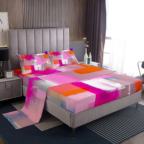 Miniatura 8 de Manfei Juego de sábanas hexagonales tamaño matrimonial, juego de ropa de cama de panal azul marino para decoración de habitación de niños y