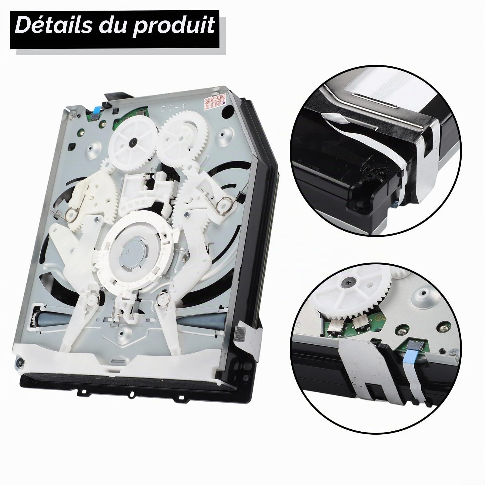 Lecteur de disque optique interne pour PS4, lecteur DVD CD, pièce de rechange pour console avec objectif, ABS, noir