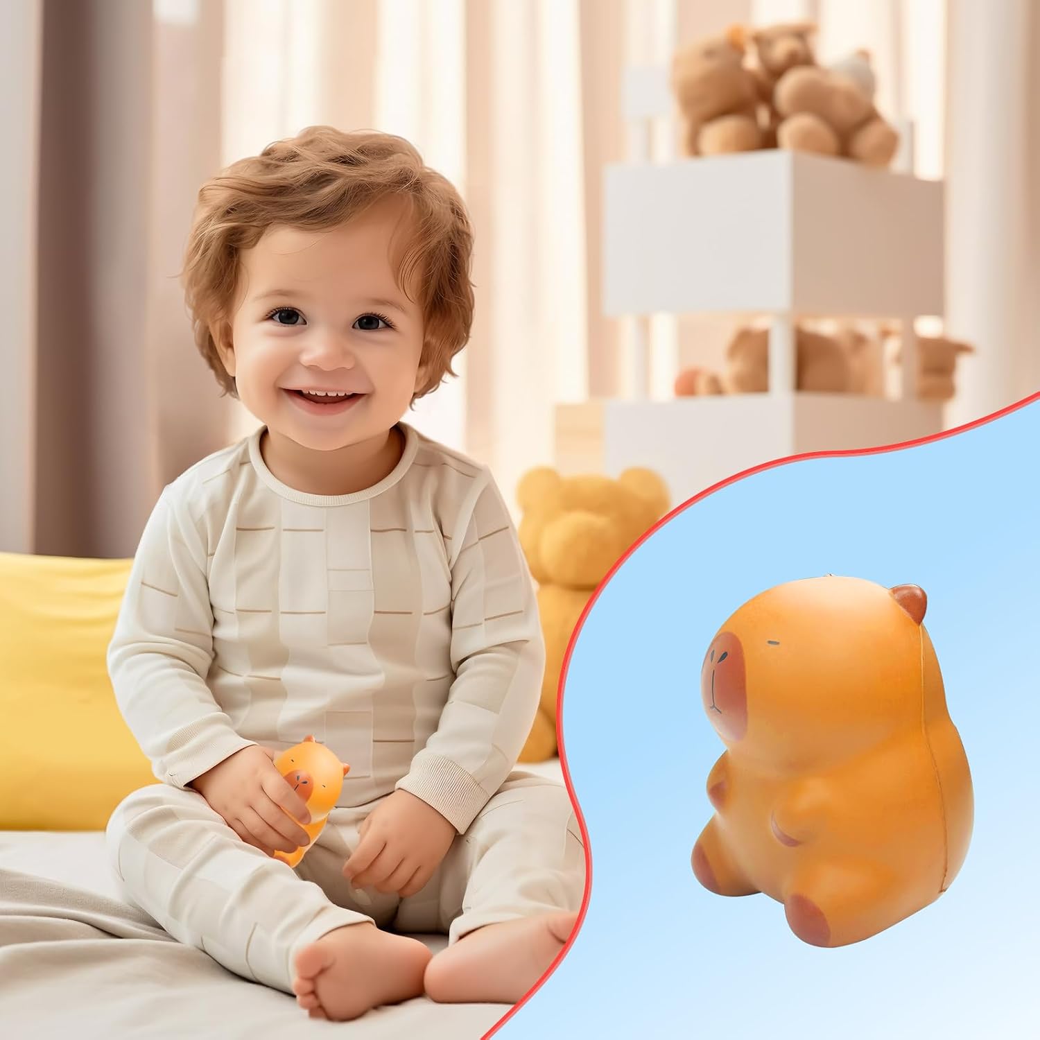 Cute Water Hog Squishies Toy Birthday Gift for Kids,Kawaii Soft Animal Stress Relief Squishie Toy