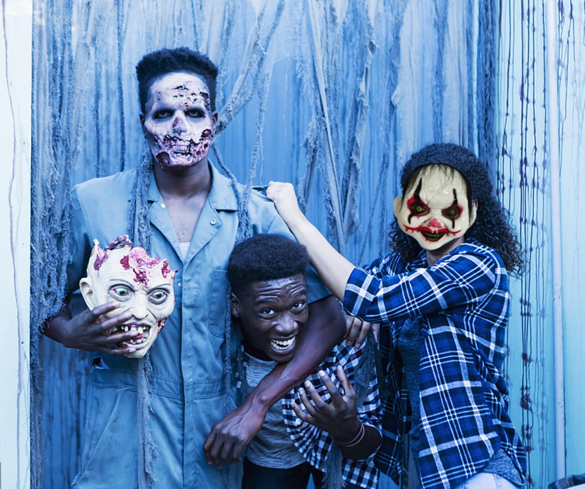 Maska na Halloween, maska czaszki, realistyczna straszna maska dla dorosłych, szkielet, straszne maski na Halloween, imprezę, karnawał, cosplay, rekwizyty