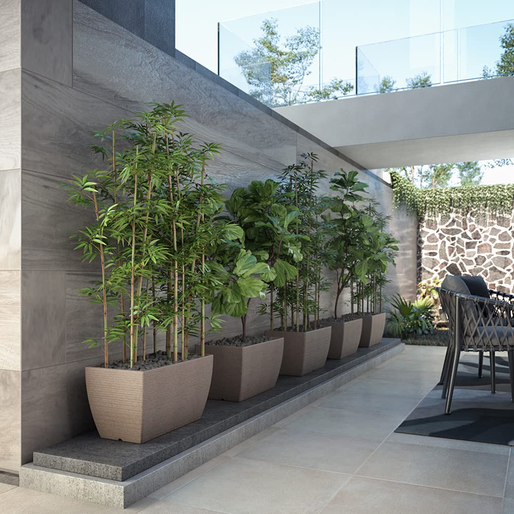 Bello Rectangular 24D x 13H Inch Plastic Flower Pots for Home/Office Decor, Eco Friendly Pots for Indoor/Outdoor & Balcony Gardening, Planters with Optional Drainage Hole - 1 Piece