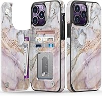 Vista 426 de LETO para iPhone 15 Pro Funda tipo cartera - Tapa tipo folio con patada - Diseños de moda - Tarjetero - Funda protectora para mujeres y niñas - 6.1