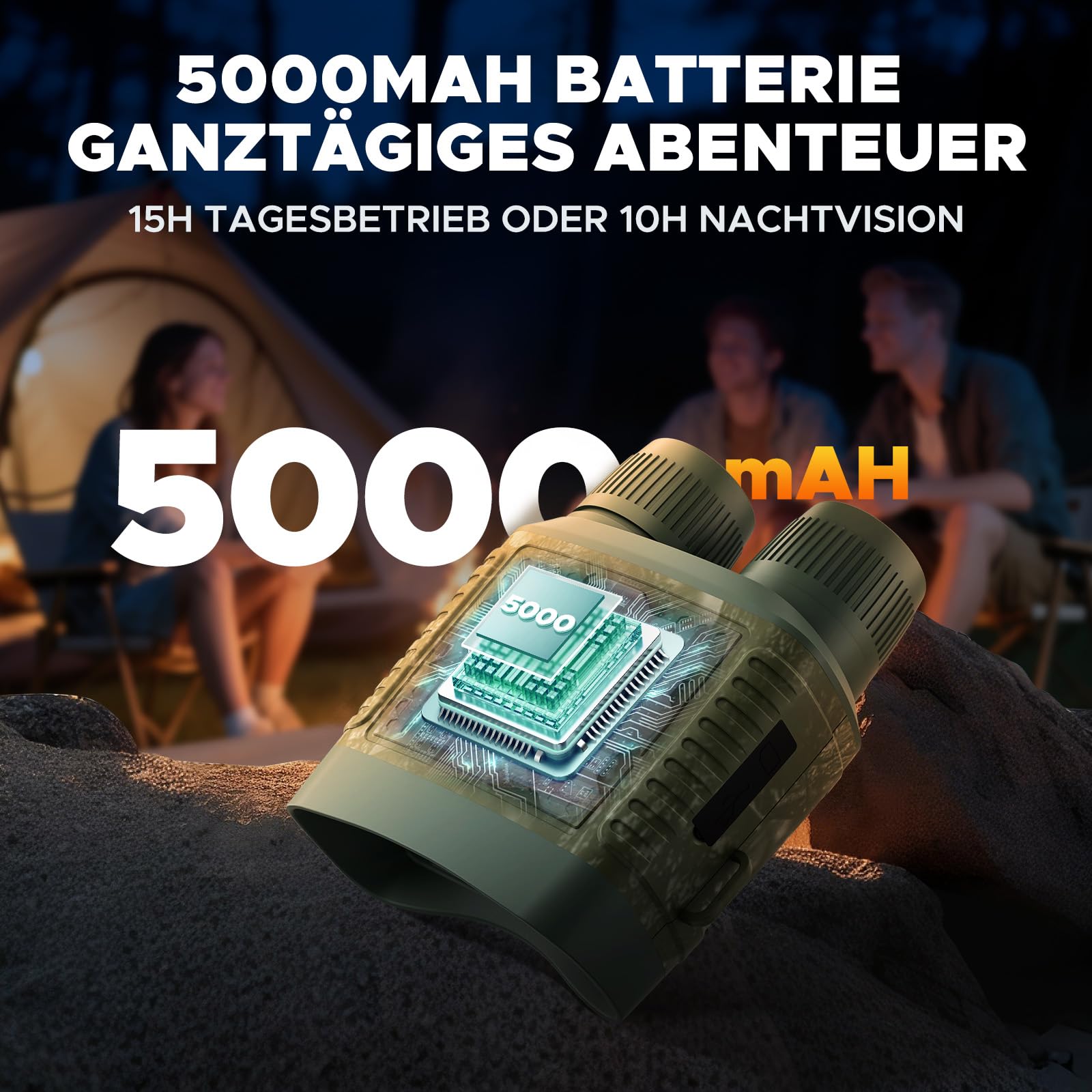 4K 48MP Nachtsichtgerät mit 10-Fach Zoom und 5000mAh Akku für Beobachtungen bis 400m – Ideal für Jagd, Outdoor-Aktivitäten, Camping und Sicherheitszwecke