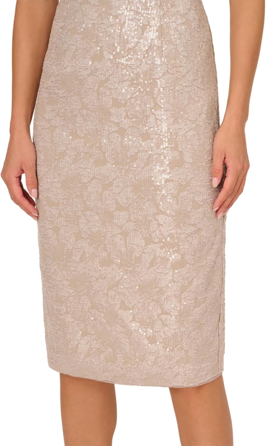 Adrianna Papell Cascading Floral Column Gown, Navy Multi, - Image 5