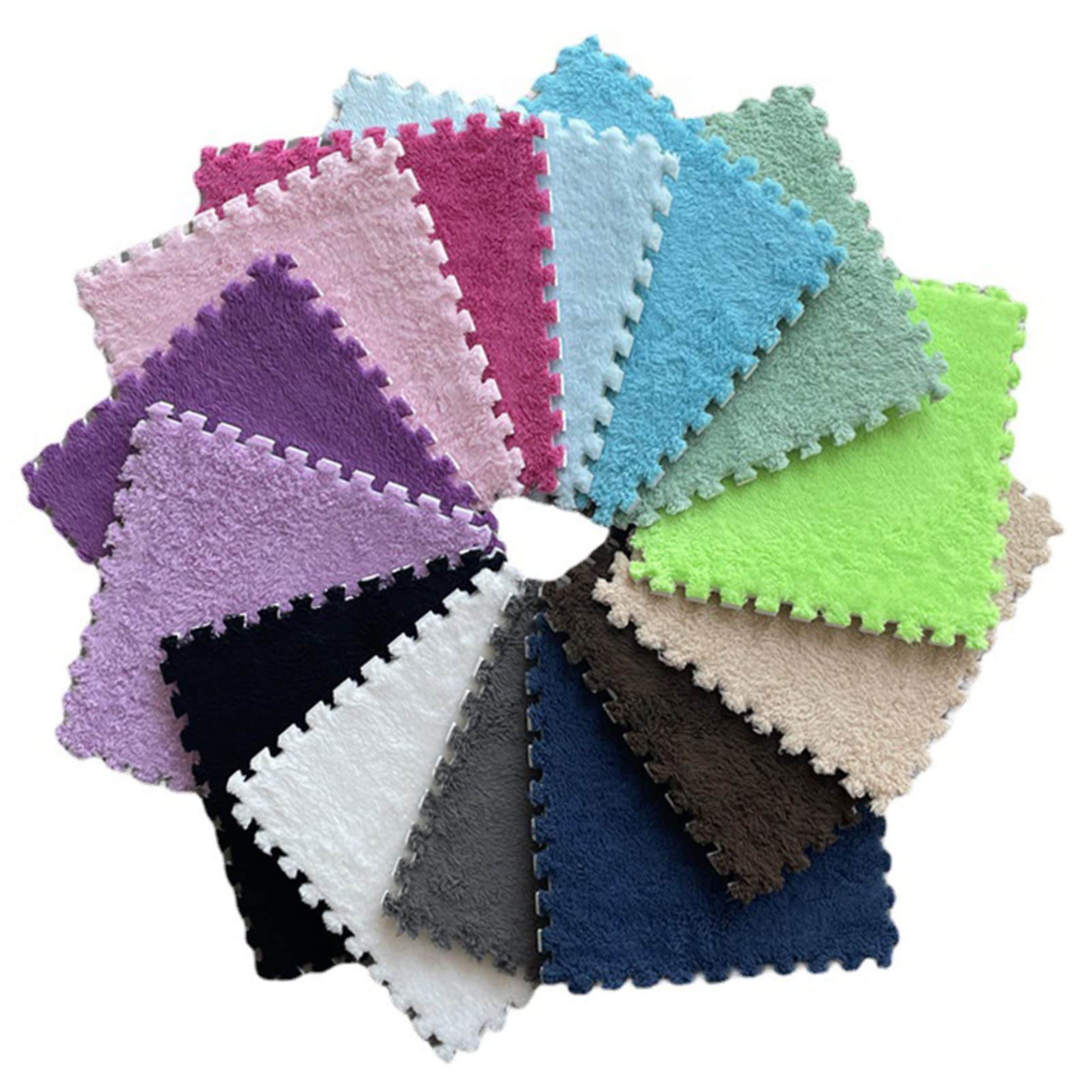 Tapete de juego de espuma entrelazada de felpa de 10 piezas, tapete de juego tipo rompecabezas de 30 x 30 cm, acolchado para ejercicio, yoga, sala de juegos y suelo de habitación (gris, marrón claro
