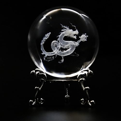 Bola de cristal 3D con figuras de unicornio Pegaso Bolas de vidrio con soporte Esfera de cristal 3D regalos de pisapapeles