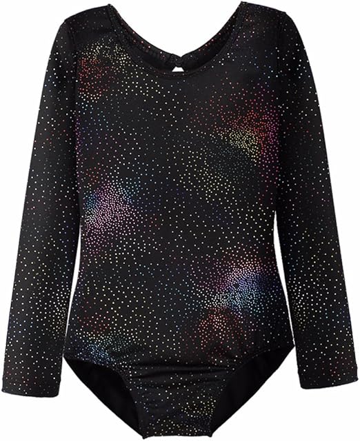 HOZIY Collant para meninas balé ginástica manga longa cintilantes azul água rosa roxo